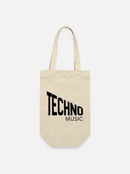 Techno-Musik - Geschenkbeutel für Flaschen - Natur