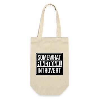 Somewhat Functional Introvert Spruch Logo Text - Geschenkbeutel für Flaschen - Natur - Vorne