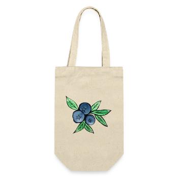 Blaubeer-Aquarellzweige - Geschenkbeutel für Flaschen - Natur - Vorne
