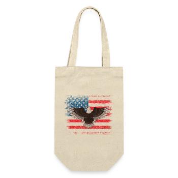 Weißkopfseeadler USA Flagge Amerikanischer Adler  - Geschenkbeutel für Flaschen - Natur - Vorne