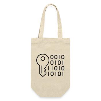 Digital-Schlüssel-Verschlüsselungslinien-Symbol - Geschenkbeutel für Flaschen - Natur - Vorne