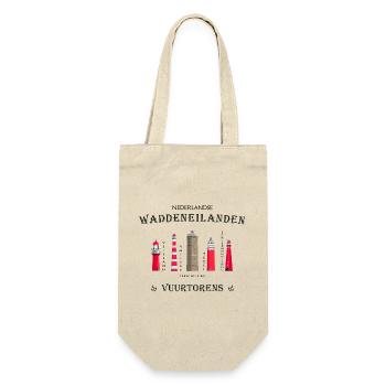 Leuchttürme Texel, Ameland, Terschelling, Vlieland - Geschenkbeutel für Flaschen - Natur - Vorne