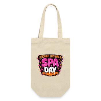  I Thought This Was A Spa Day Lustiger Wellness - Geschenkbeutel für Flaschen - Natur - Vorne