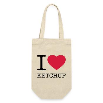 I LOVE KETCHUP - Geschenkbeutel für Flaschen - Natur - Vorne