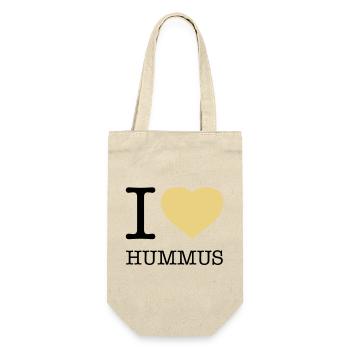 I LOVE HUMMUS - Geschenkbeutel für Flaschen - Natur - Vorne