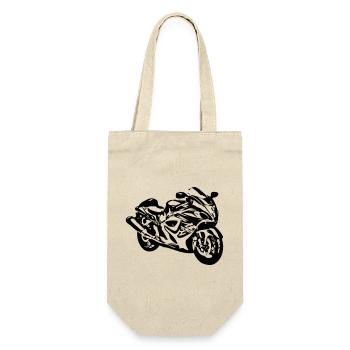 Motorrad , Hayabusa , Rennmaschine ,Kult (25) - Geschenkbeutel für Flaschen - Natur - Vorne