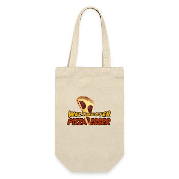 Weltbester Pizza-Esser Pizza, Italien, Geschenk - Geschenkbeutel für Flaschen - Natur - Vorne