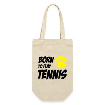 Born to play Tennis - Geschenkbeutel für Flaschen - Natur - Vorne