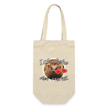 Ich liebe den Herbst Geschenk Igel Spruch Tier - Geschenkbeutel für Flaschen - Natur - Vorne
