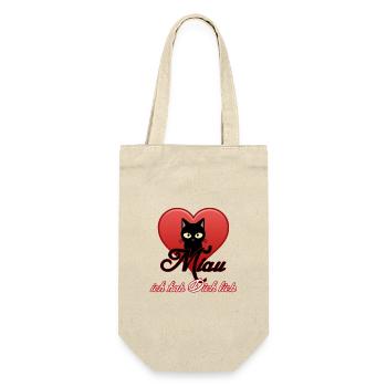 Miau Liebe Katzen, Tiere, Fun, Geschenk Sprüche - Geschenkbeutel für Flaschen - Natur - Vorne