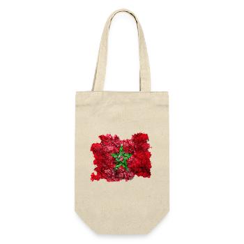 Marokko Vintage Flagge - Geschenkbeutel für Flaschen - Natur - Vorne