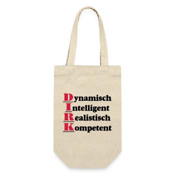 Dirk,Vorname,Namensschild,Name,Fun Shirt (25) - Geschenkbeutel für Flaschen - Natur - Vorne