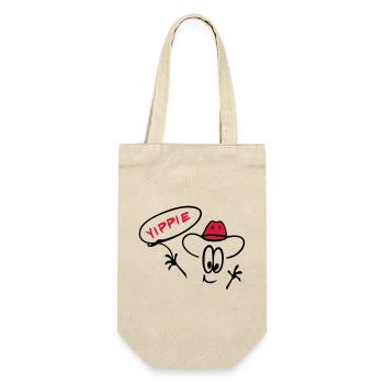 Cowboy mit Lasso - Geschenkbeutel für Flaschen - Natur - Vorne