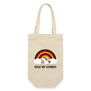Deutschland Einhorn Mach Ihn Reinhorn Fußball Ball - Geschenkbeutel für Flaschen - Natur - Vorne