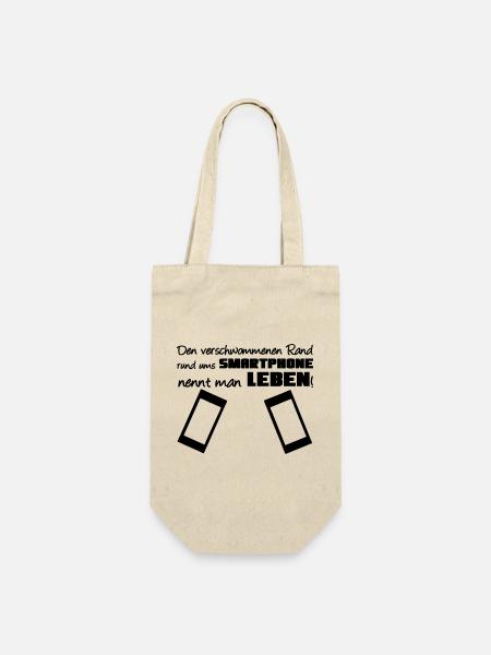 Smartphone Spruch Handy Nerd Geschenk lustig - Geschenkbeutel für Flaschen - Natur