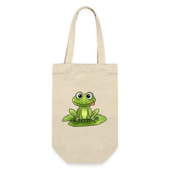 Frosch auf Seerose - Geschenkbeutel für Flaschen - Natur - Vorne