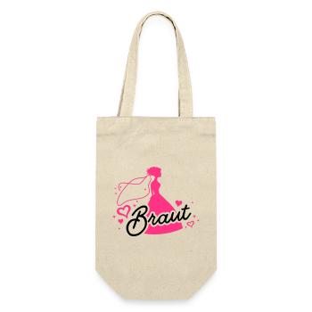 braut hochzeit - Geschenkbeutel für Flaschen - Natur - Vorne