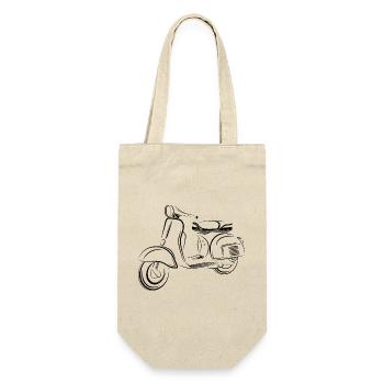 scooter bike motorbike roller motorcycle roller - Geschenkbeutel für Flaschen - Natur - Vorne