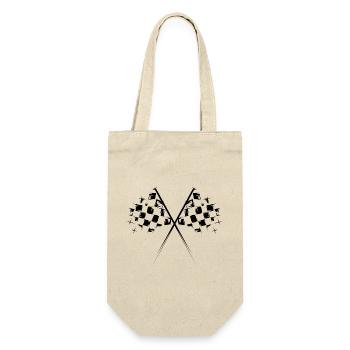 racing flag icon illustration checkered flag icon - Gift Bag for Bottles - nature - Front