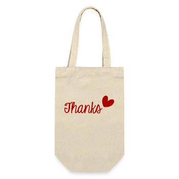 VIELEN DANK. DANKE. VIELEN DANK. JAHRESTAG. GEBURT. - Geschenkbeutel für Flaschen - Natur - Vorne