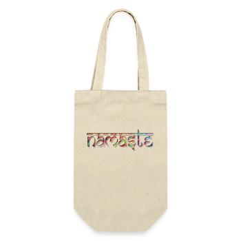 Namaste Schriftzug - Geschenkbeutel für Flaschen - Natur - Vorne