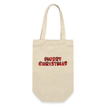 Merry Christmas Christmas xmas holiday winter santa merry - Gift Bag for Bottles - nature - Front
