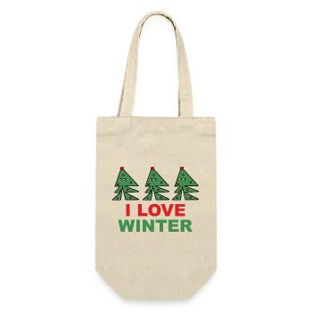 I Love Winter - Geschenkbeutel für Flaschen - Natur - Vorne