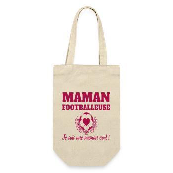 Maman footballeuse humour football cadeau foot - Sac à bouteille - nature - Devant