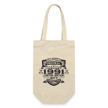 Né 1991 Janvier 32ème anniversaire Homme cadeau - Sac à bouteille - nature - Devant