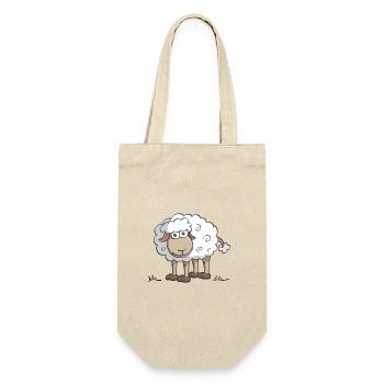 Illustration joyeuse d’un mouton souriant - Sac à bouteille - nature - Devant