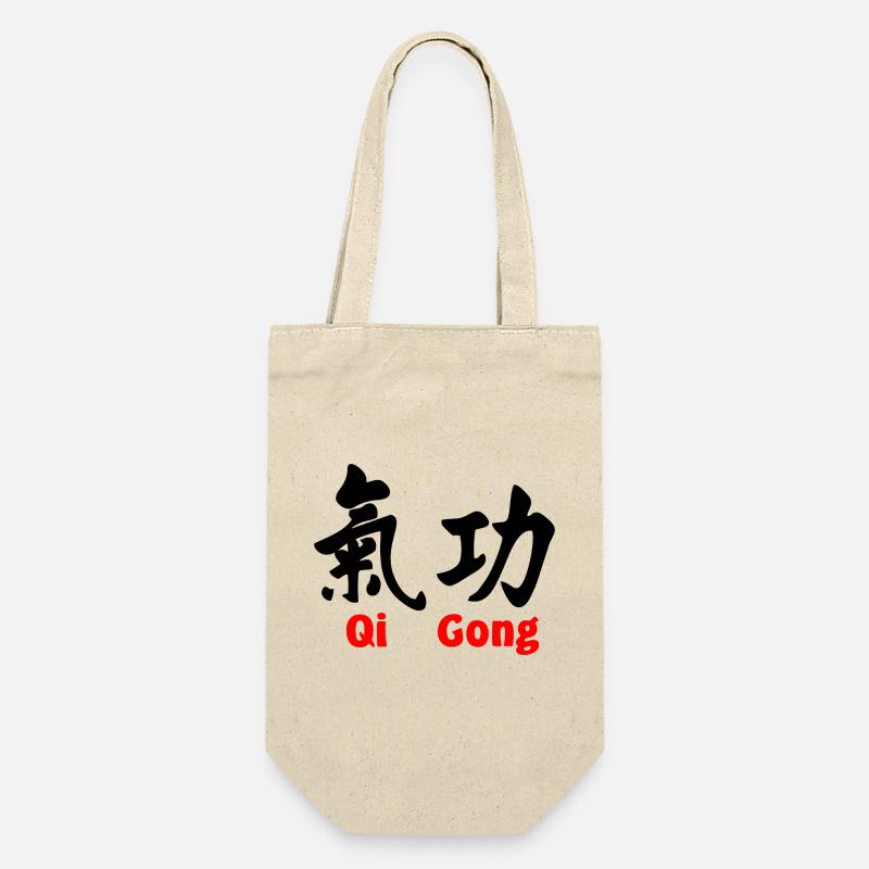 QI gong avec texte horizontal avec texte rouge - Sac à bouteille - nature