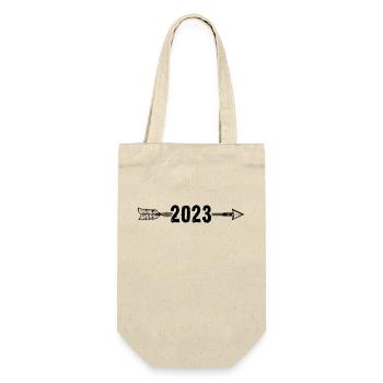 2023 Pfeil - Geschenkbeutel für Flaschen - Natur - Vorne