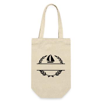Voilier en monogramme de couronne de laurier - Sac à bouteille - nature - Devant