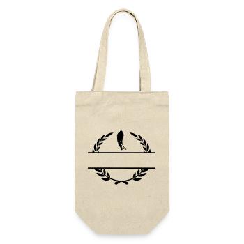 Hockeylord im Lorbeerkranz-Monogramm - Geschenkbeutel für Flaschen - Natur - Vorne