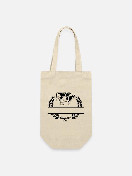 Kuh-Monogramm - Geschenkbeutel für Flaschen - Natur