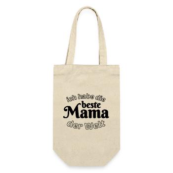 Ich habe die beste Mama der Welt - Geschenkbeutel für Flaschen - Natur - Vorne
