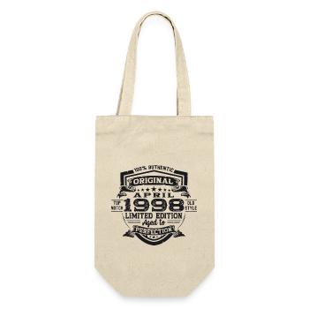 25th birthday man April Born 1998 Original - Gift Bag for Bottles - nature - Front