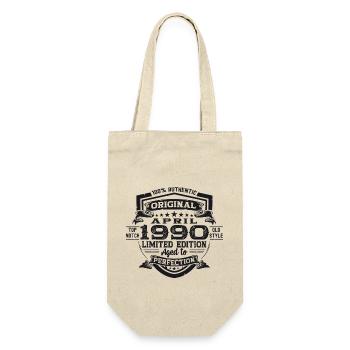 33rd birthday man April Born 1990 Original - Gift Bag for Bottles - nature - Front