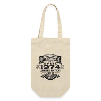 49th birthday man April Born 1974 Original - Gift Bag for Bottles - nature - Front