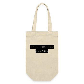 T-Shirt "Help Button please" - Geschenkbeutel für Flaschen - Natur - Vorne