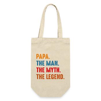 PAPA The Man. The Myth. The Legend Design - Geschenkbeutel für Flaschen - Natur - Vorne