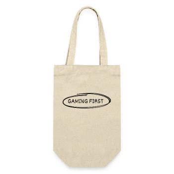 Gaming First - Geschenkbeutel für Flaschen - Natur - Vorne