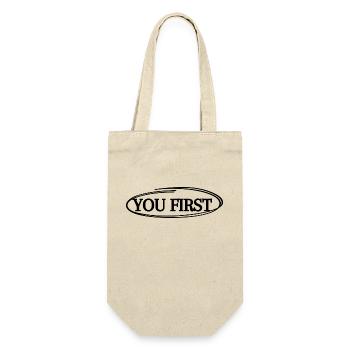 YOU FIRST - Geschenkbeutel für Flaschen - Natur - Vorne