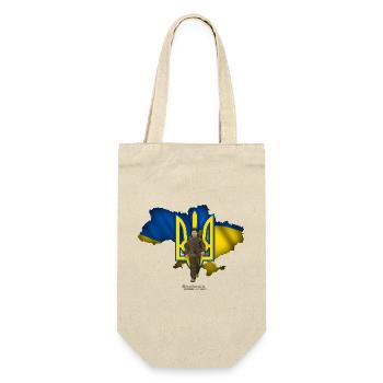 Ukraine outline trident Zelensky - Gift Bag for Bottles - nature - Front