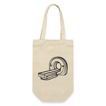 Radiologie-MRT-Scanner One Line Art Manip Radio - Geschenkbeutel für Flaschen - Natur - Vorne