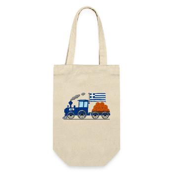Greece Flag Basketball Railway - Gift Bag for Bottles - nature - Front