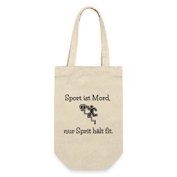 Sport ist Mord - Geschenkbeutel für Flaschen - Natur - Vorne
