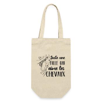 Juste une fille qui adore les chevaux cadeau - Sac à bouteille - nature - Devant