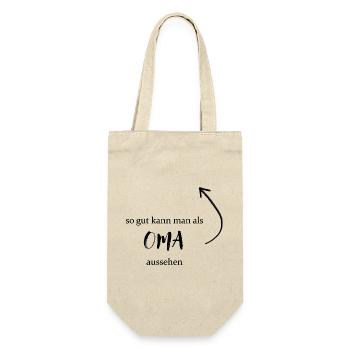Muttertag Oma - So gut kann man als Oma aussehen - Geschenkbeutel für Flaschen - Natur - Vorne