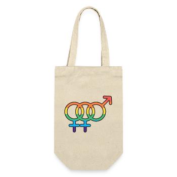 Bi Femme Pride - Geschenkbeutel für Flaschen - Natur - Vorne